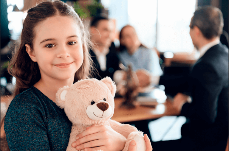 child with bear